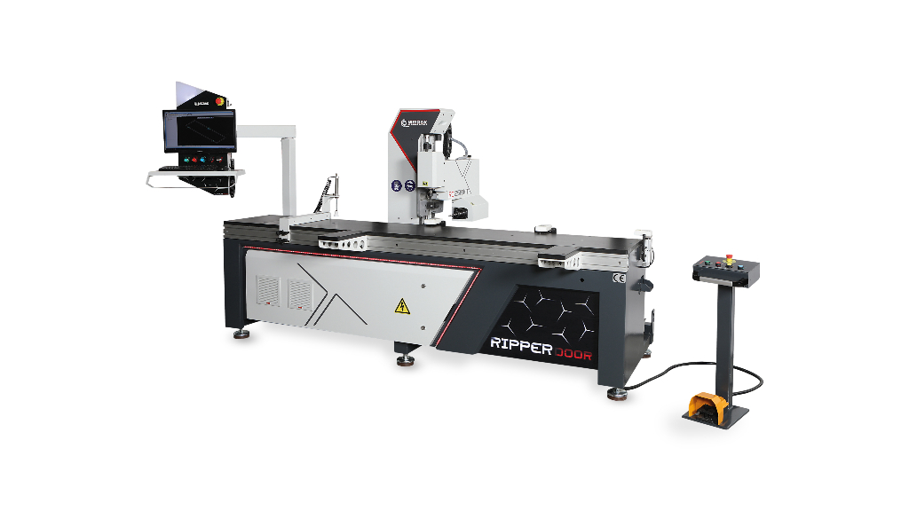 RIPPER CNC KKM – Router CNC profesional pentru prelucrare usi: broasca, balamale, maner, caneluri | Control PC, servomotoare, productivitate