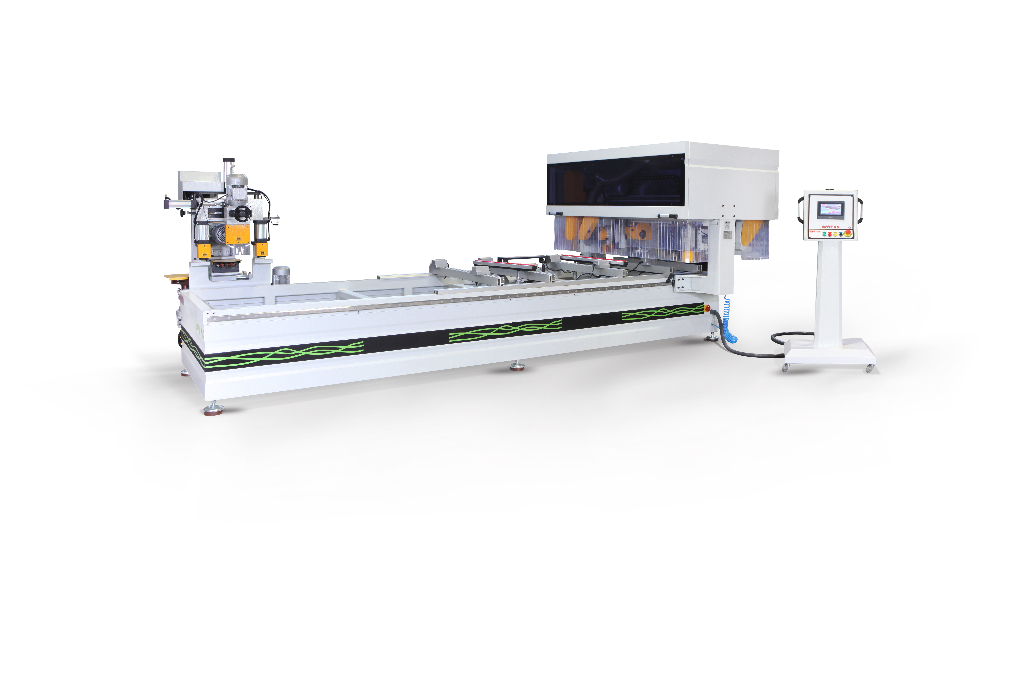 MZK NC RIPPER KK – Centru CNC industrial pentru usi: dimensionare, frezare broasca si gaurire maner intr-un singur ciclu de productie